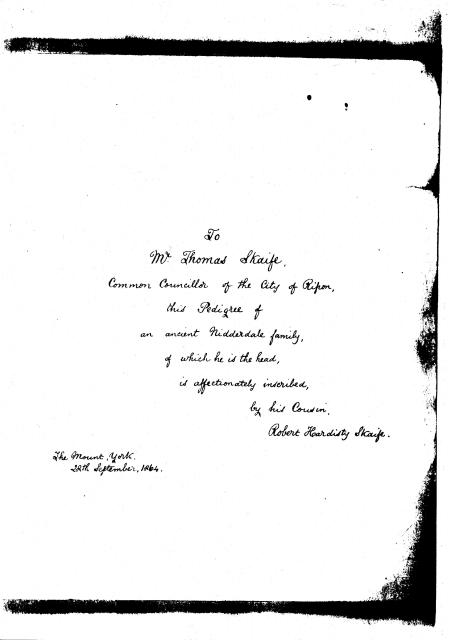 Robert Hardisty Skaife's manuscript on the Skaife family